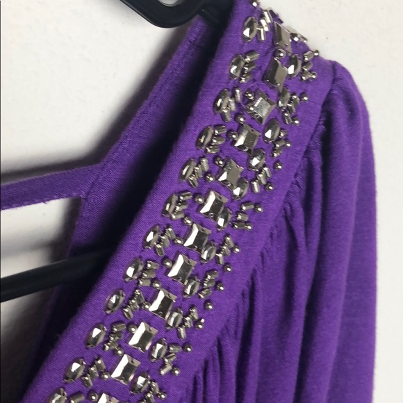 Torrid Purple VNeck Beaded Trim Top - Picture 5 of 8